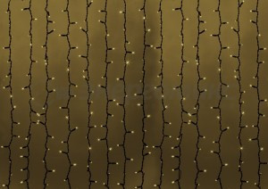 Гирлянда-занавес ул. Св/д дождь 2х1,5м/20нит, т-зел.пров, Т-БЕЛЫЕ 360LED без б/п 235-126 Neon Night