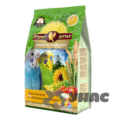 Верные друзья Корм для средних попугаев 500г x10