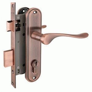 АЛЛЮР 127/1 AC ст.медь 5кл М/О расстояние 70мм 1-ригельЗамок врезной с/руч  (12)