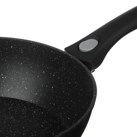 Сковорода глубокая литая тм SATOSHI Оникс с крышкой d28см, антипр.покр. мрамор, съем. ручка, индук.