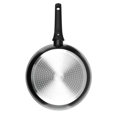 Сковорода глубокая литая тм SATOSHI Оникс с крышкой d28см, антипр.покр. мрамор, съем. ручка, индук.