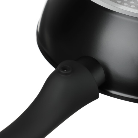 Сковорода глубокая литая тм SATOSHI Оникс с крышкой d28см, антипр.покр. мрамор, съем. ручка, индук.