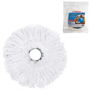 Насадка МОП круглая д/швабры, крепление кольцо, микрофибра, d-16 см, Лайма 601488