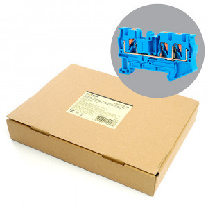 Stekker зажим самозажимной 2-х проводный проходной ЗНИ 4мм2 LD572-2-40 (JXB PT 4) синий 49250