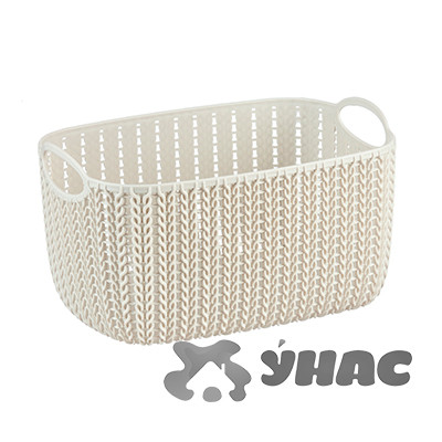 Корзинка вязание 4л Белый ротанг М2380(12)