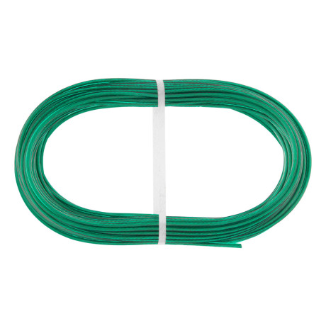 Трос металлополимерный зеленый ПР-3.0, толщина 3.0 мм, моток 20 метров Сибртех