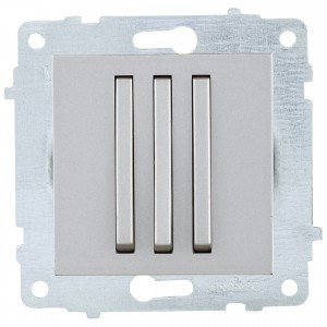 OVIVO мех. выкл. СУ 3 кл. 10А (узкая клавиша) серебро (ко всем рамкам) 610-000210-254