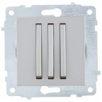 OVIVO мех. выкл. СУ 3 кл. 10А (узкая клавиша) серебро (ко всем рамкам) 610-000210-254