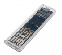 Внешний корпус M2 NVME Gembird EEM2-NVME-2, USB 3.1, порт Type-С, пластик, прозрачный 21598