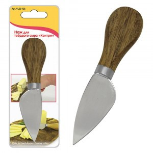 Нож д/твердого сыра "Кантри", 12,5*2,5см (кратность 6шт!!!), нерж.сталь, дерево VL50-126 Мультидом