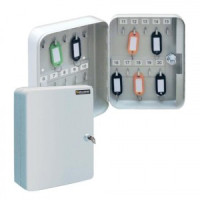 Шкафчик (Ключница) на 20 ключей BRAUBERG 200*80*160 мм, с замком, +20 брелоков, серый, 290337