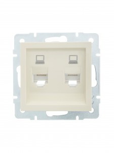 Lezard VESNA мех. роз. комп СУ 2 мест. крем (RJ45) (корп. ABS) 742-0388-141