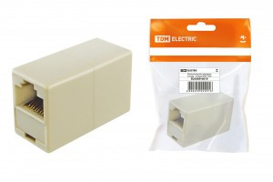 TDM Компьютерный проходник RJ-45 (соединитель) (гнездо-гнездо) 8P8C (инд. уп.) (50!) SQ1809-0019