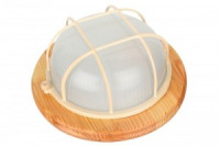 Camelion 1301D дерево/Клен св-к влагозащит. баня/сауна 120° IP54 60W E27 круг решетка НБП 03-60-0012