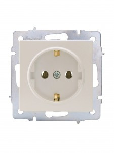 Lezard VESNA мех. роз. земля СУ 1 мест. 16А перламутр (Керамика) (корп. ABS)  742-3088-122