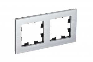 Systeme Electric AtlasDesign Nature рамка СУ 2 мест. металл серебро ATN312102 (2!)