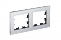 Systeme Electric AtlasDesign Nature рамка СУ 2 мест. металл серебро ATN312102 (2!)