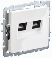 IEK BRITE мех. роз. СУ комп. 2 мест. RJ45 кат.5E РК10-2-БрБ белый BR-K20-1-K01