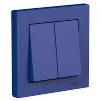 Systeme Electric AtlasDesign выкл. СУ 2 кл. аквамарин (пл.осн.) ATN001152 (5!)