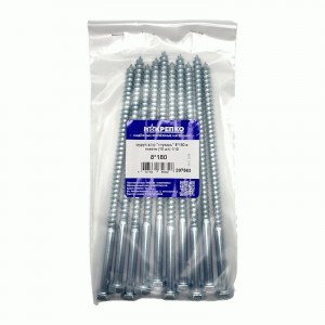 Шуруп ш/гр "глухарь" 8*180мм оцинк в пакете (10 шт) 1/10 НАКРЕПКО 207563