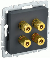 IEK BRITE мех. роз. СУ аудио х4 РА10-БрГ графит BR-S40-K53