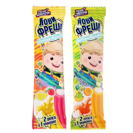 BY Русские Супергерои Жевательные конфеты кислые 16 гр.