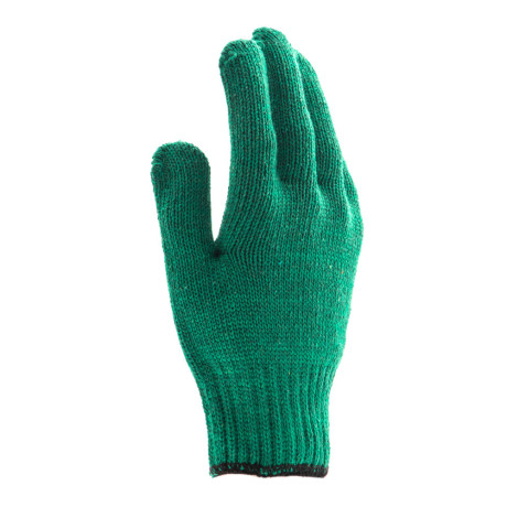 Перчатки трикотажные усиленные, гелевое ПВХ-покрытие, 7 класс, зеленые Сибртех