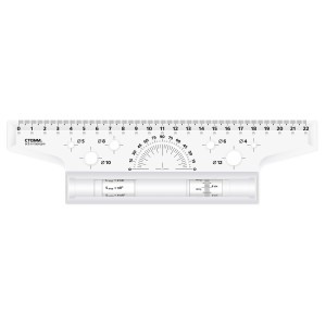 Рейсшина 22см СТАММ, металлический ролик, картонная коробка Арт.351484