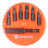 ЕРМАК Биты для шуруповерта, набор 7шт.,магнитный адаптер для бит, биты 25 мм, пластиковый кейс