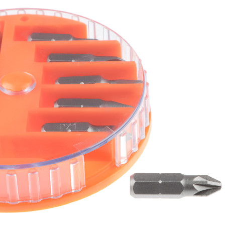 ЕРМАК Биты для шуруповерта, набор 7шт.,магнитный адаптер для бит, биты 25 мм, пластиковый кейс