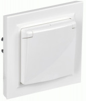 IEK BRITE роз. СУ 1 мест., 16А, белый (земля , крышка, шторки) IP44 BR-R16-16-44-K01-F-PRO