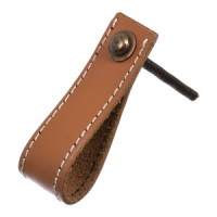 Ручка кожаная для мебели табачный/бел (в кор 6 шт, цена за шт) BLUMEN HAUS