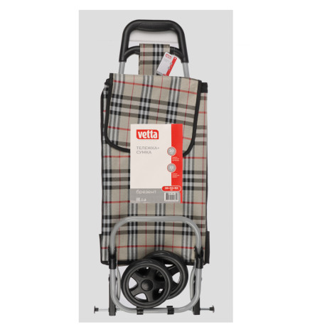 Тележка + сумка, до 30кг тм VETTA, брезент, 28х32х92см, 32л, колеса ЭВА d15см