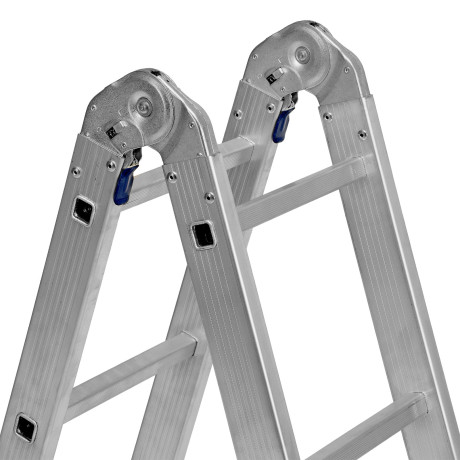 Лестница шарнирная алюминиевая, 2 х 4 + 2 х 5, Сибртех