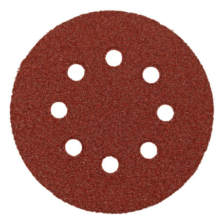 Круг абразивный на ворсовой подложке под "липучку", перфорированный, P 40, 125 мм, 5 шт Matrix
