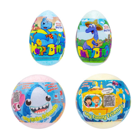 Средство шипучее для ванн My Little friends / Happy Dino с растущей игрушкой, 130г