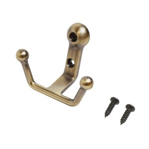 Крючок-вешалка мебельн 2-рожк СТАНДАРТ 308 AB ст.бронза Инд. уп. на подвесе (400,50)