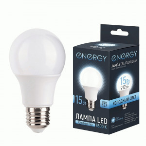 Energy лампа св/д ЛОН А60 E27 15W(1250lm) 6500К 6К 59x119 матов (10!) 109312