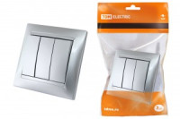 TDM Лама выкл. СУ 3 кл. 10А серебр. металлик (10!) SQ1815-0203