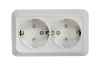 ASD/InHome BOLLETO роз. ОУ 2 мест. 16А бел. (земля, шторка, керамика) 7128х