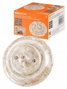 TDM Болонь Выкл СУ фарфор. поворот с ручкой (бантик) 10А мрамор Ретро SQ1820-0120