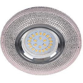 Ecola LD7069 MR16 GU5.3 св-к Круг "Модерн" подсветка 4K Светло-розов/Хром 25x95 FP16CMEFB (10!)