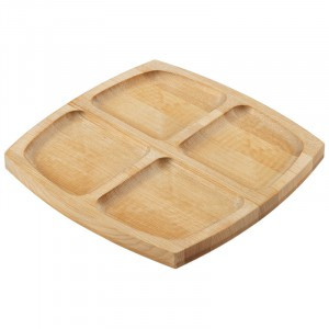 Менажница квадратная 4 секции (18*18*1,3см), береза 105709, Mallony