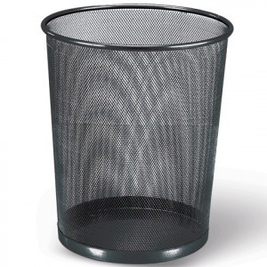 Корзина д/бумаг BRAUBERG "Germanium", большая, металлическая, 20 л, черная, 231956