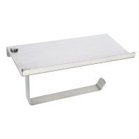 VETTA Держатель для туалетной бумаги с полкой, крепление в компл., сатин, нерж.сталь