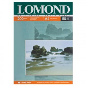 Фотобумага LOMOND д/струйной печати А4, 200г/м, 50л., двухсторонняя, матовая (0102033)