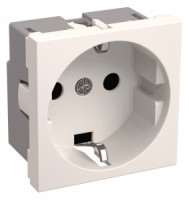 IEK ПРАЙМЕР РКС-20-30-П-К роз. СУ 1 мест. земля  (на 2 модуля) серия 45х45 белая CKK-40D-RSZB2-K01-K