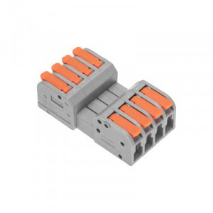 REXANT Клемма СМК 222-424R проходная разъем. 4 полюса серая 0,2-2,5/4мм2 (20 шт/уп) цена/шт 07-5264