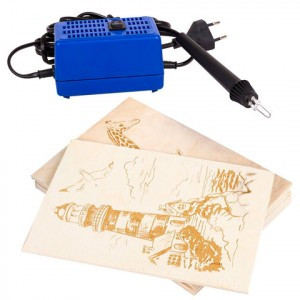 Набор д/выжигания "Узор-10к", выжигатель + 8 досок (4 с рисунком + 4 чистых), 15x21 см, "Десятое кор