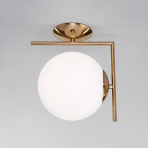 EUROSVET Бра E27 1x60W 250x250 металл латунь/белый Frost 70153/1a050264